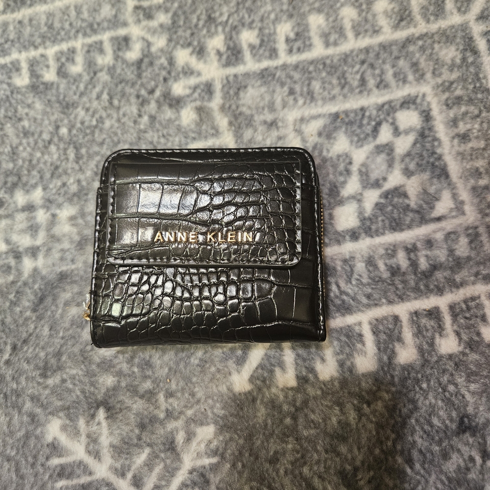 Anne Klein Black Croc-Embossed Wallet